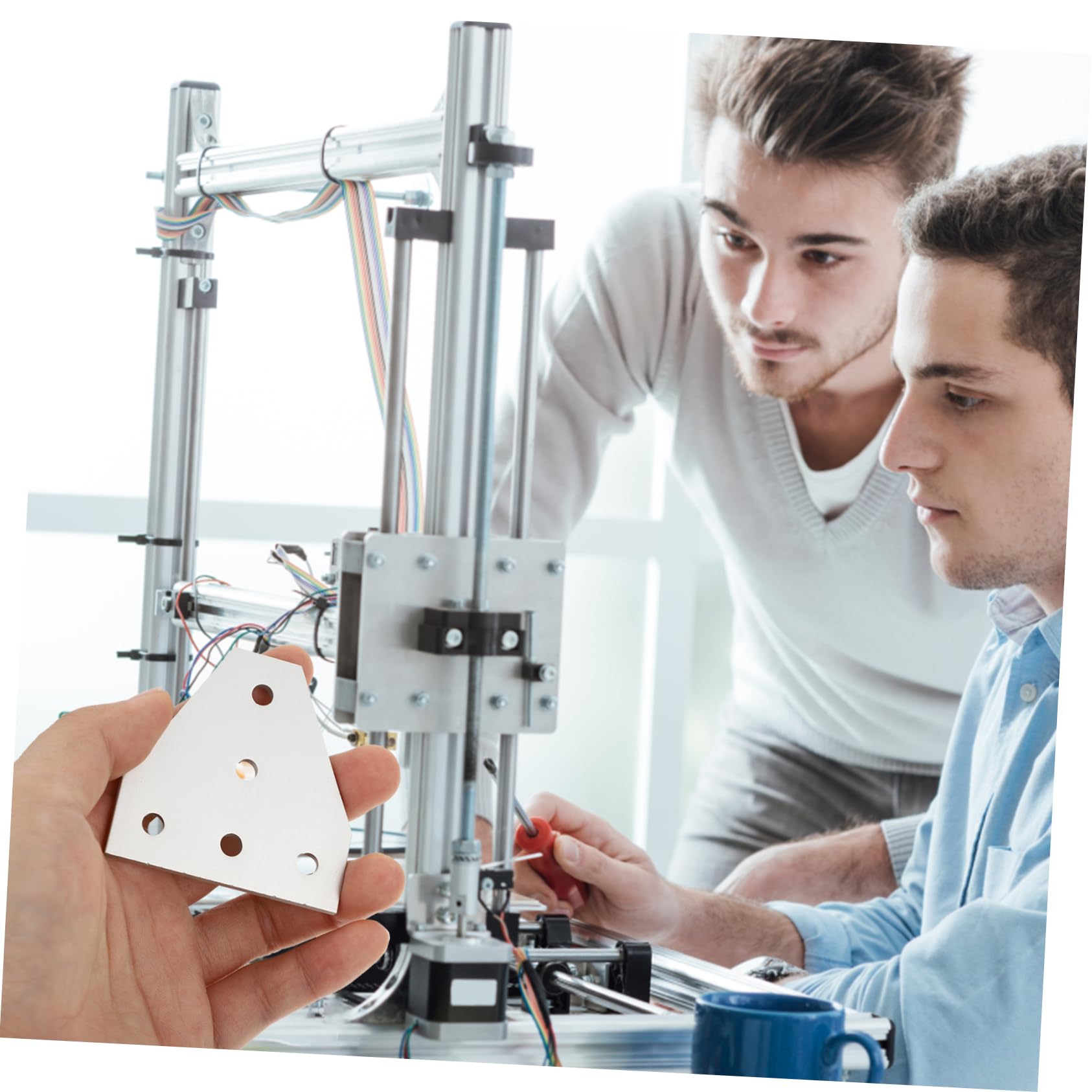 VILLFUL 4pcs 5 T-Connection Plate Aluminum Connecting Plates Thickened Connecting Plates Connection Plates Connection Boards 5 Hole Joint Boards Joint Strips T Shape Joining Plates Silver