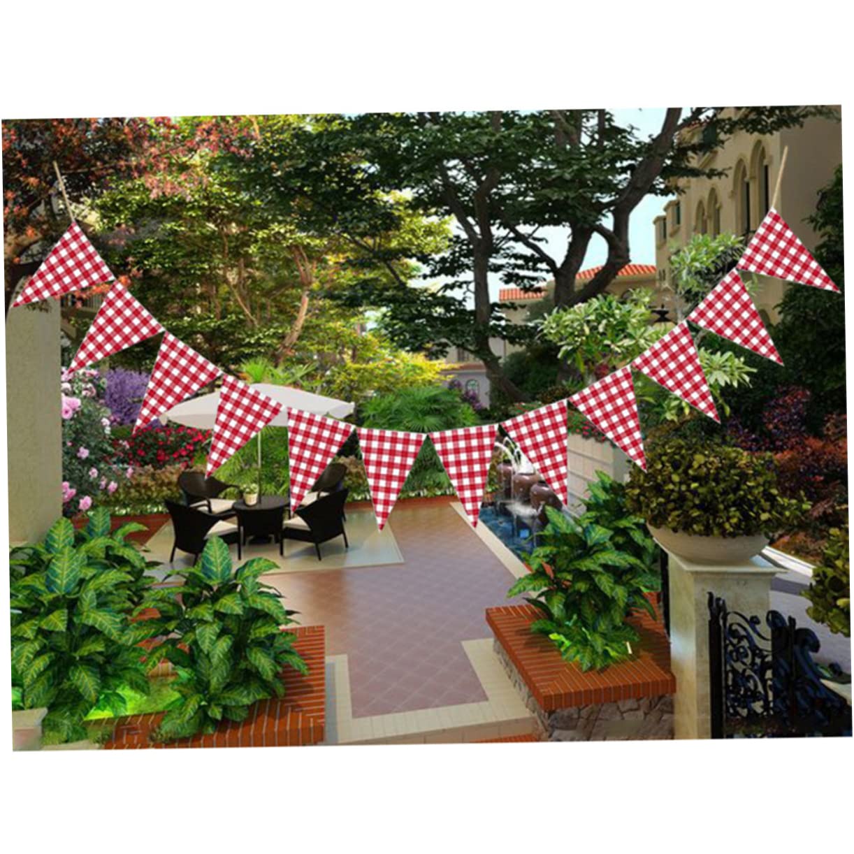 Alipis 4piezas Banderín De Cuadros Guirnalda Cumpleaños y Para Celebraciones y Decoración