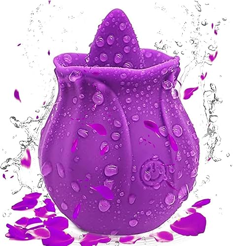 BAMMY Lengua vibrante lamedora rosa ardilla recargable juguetes adultos para mujeres, púrpura potente lengua chupa y lame, 10 modos de succión de