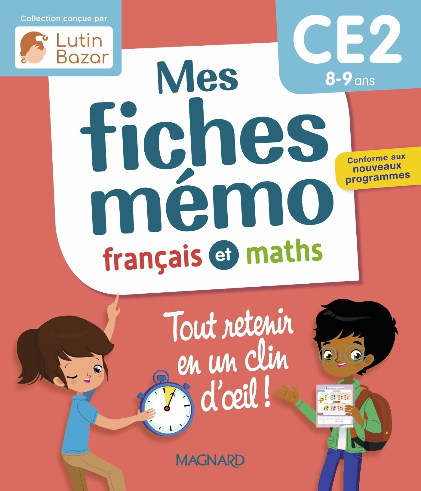 Mes fiches mémo Français et Maths CE2: Une collection conçue par Lutin Bazar - Tout retenir en un clin d'oeil