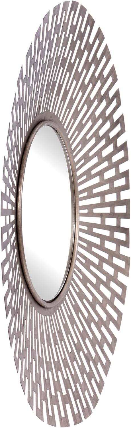 Patton Wall Decor Champagne Metal Geometric Design Sunburst Mirror, Gold : Home & Kitchen