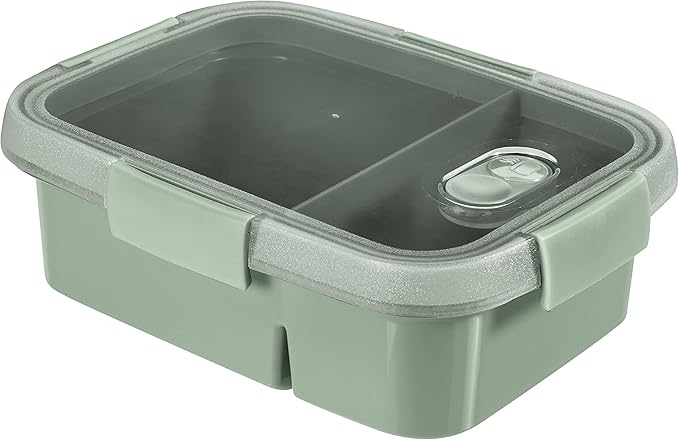 Curver 250000 Go Rectangular Storage Container 0.6 L + 0.3 L with Separator – Recycled (Smart Eco Line), Plastic