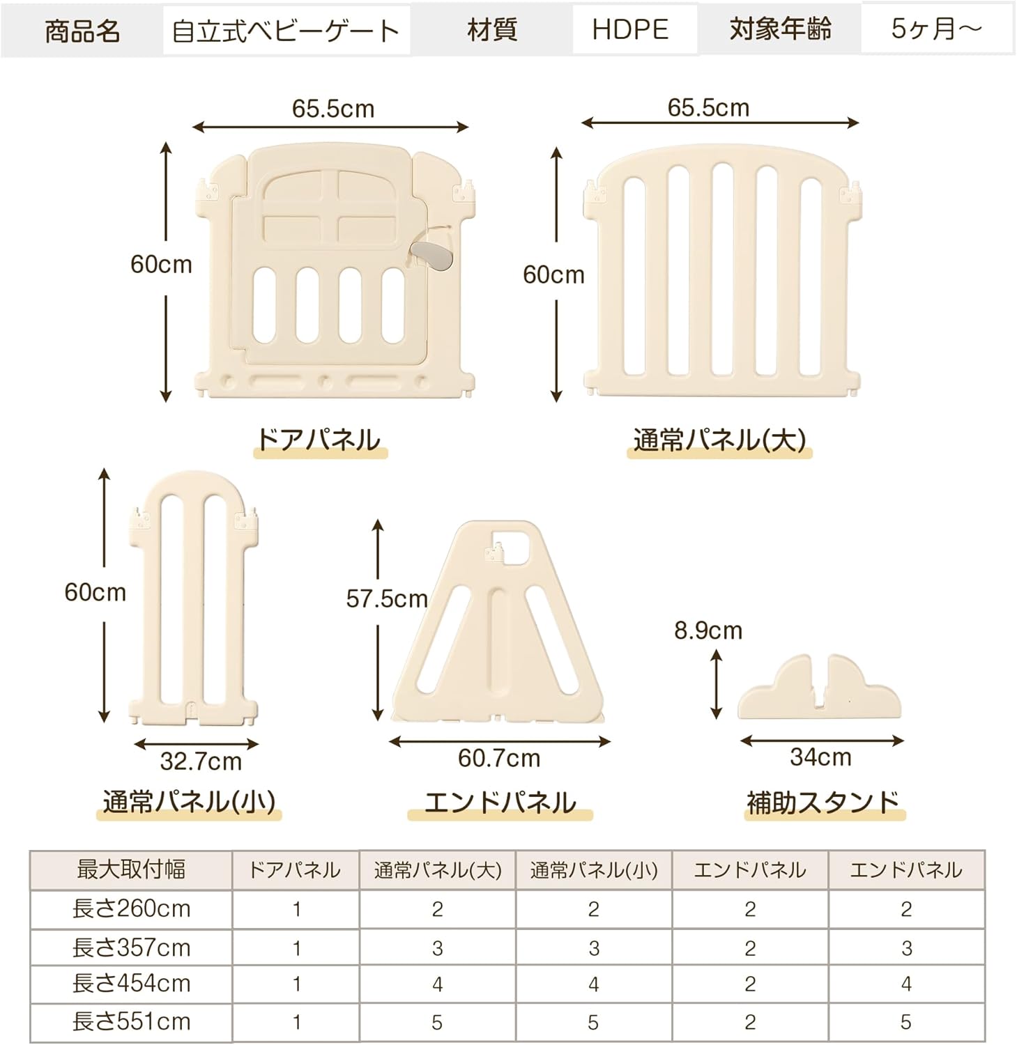 OSJ ベビーサークル 変形可能 簡単設置 ベビーゲート リビング ベビーフェンス プレイヤード テレビガード 柵 キッズ 収納 安