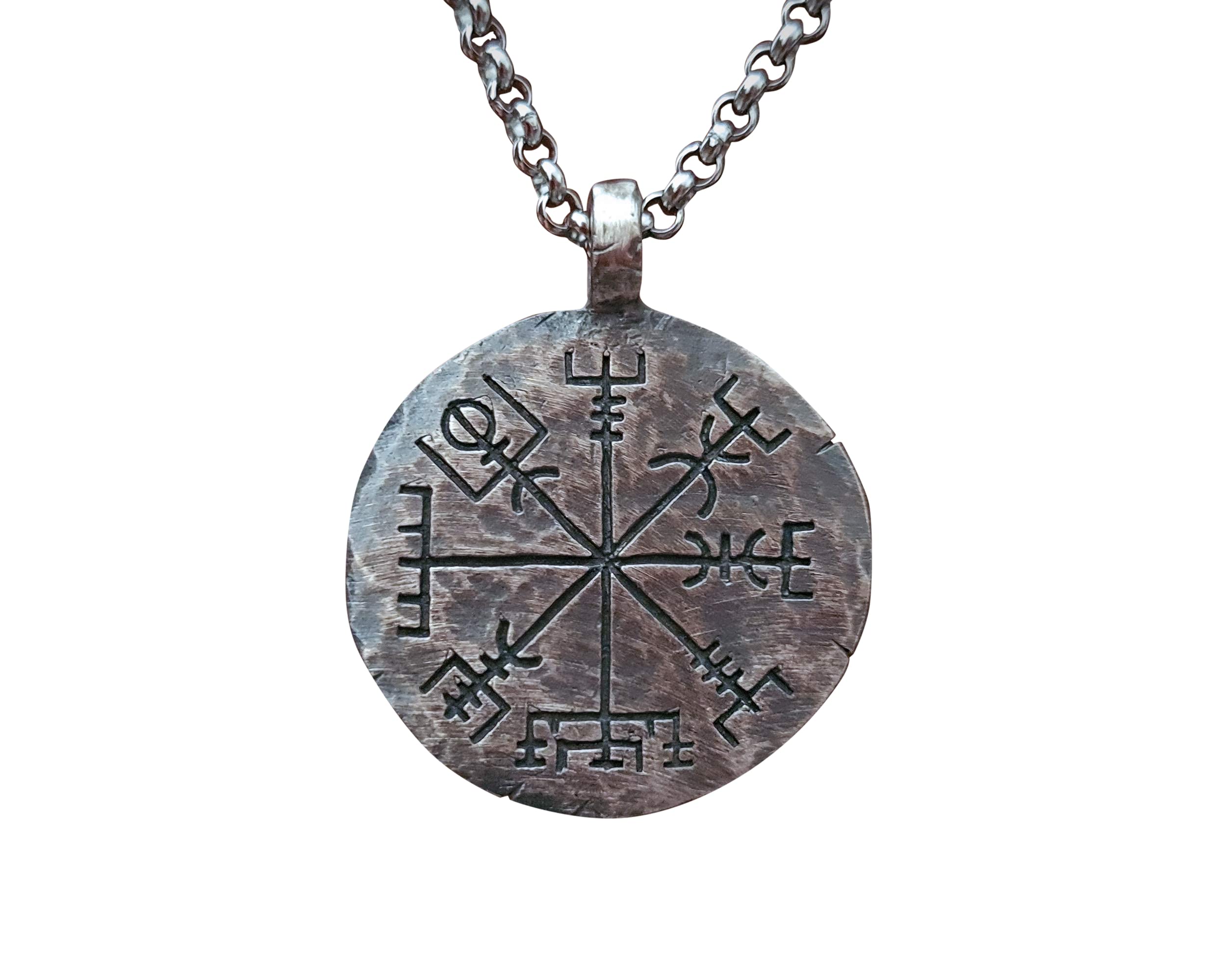 Baldur Jewelry Vegvisir Wikingerkompass-Kette, nordisches Amulett