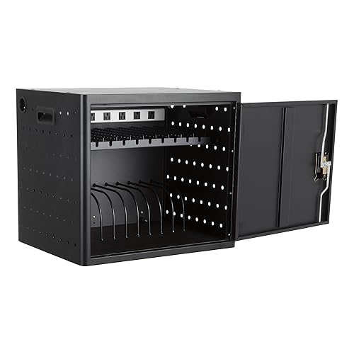 Vista 8 de Gabinete de carga para Chromebook, portátil y tableta de montaje en pared de 12 bahías de la serie Shapes