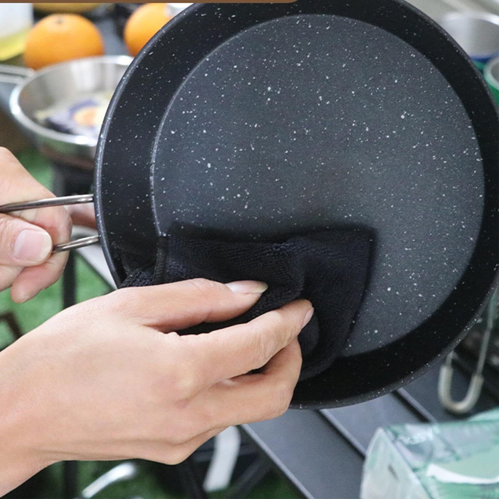 Generisch Camping Bratpfanne - Outdoor Bratpfanne 20 cm,Antihaft-Pfanne Mit Klappgriff Camping-Kochgeschirr Für Herd, Küche, Reisen, Picknick & Outdoor