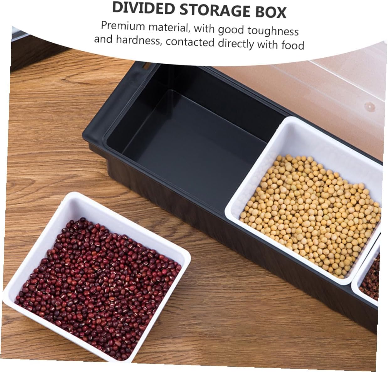 Fruit Compartment Storage Box with Lid, 4-section Plastic Food Sealing Container for Fruit Preservation and Kitchen Organization, Reusable Snack Keeper for Home and Bar Use