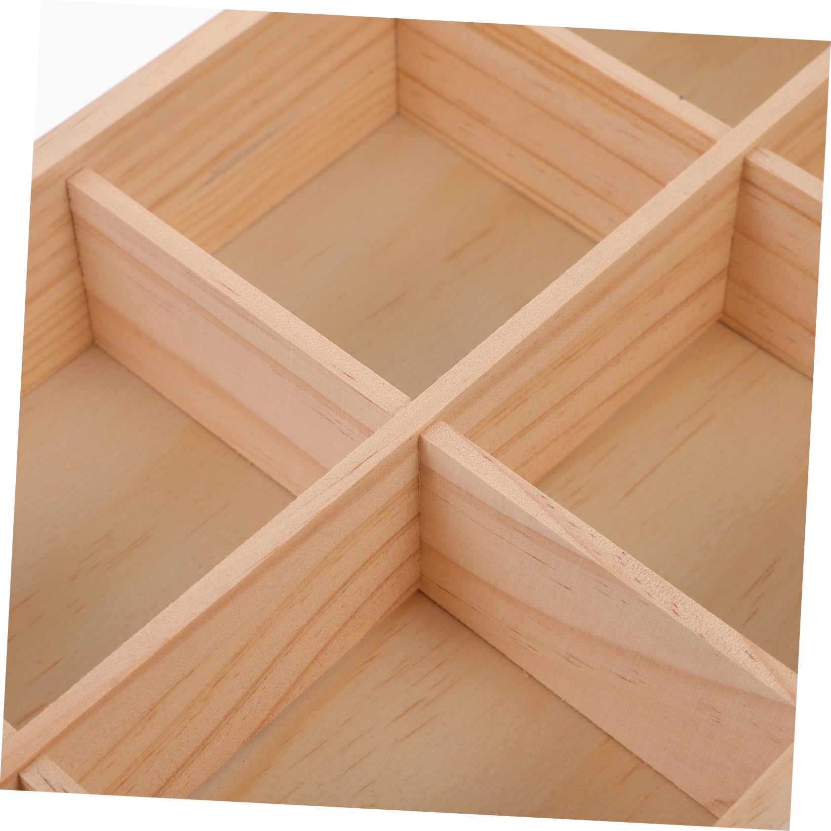 Boîte à Collations en Bois Beige à Compartiments, 1 Pièce