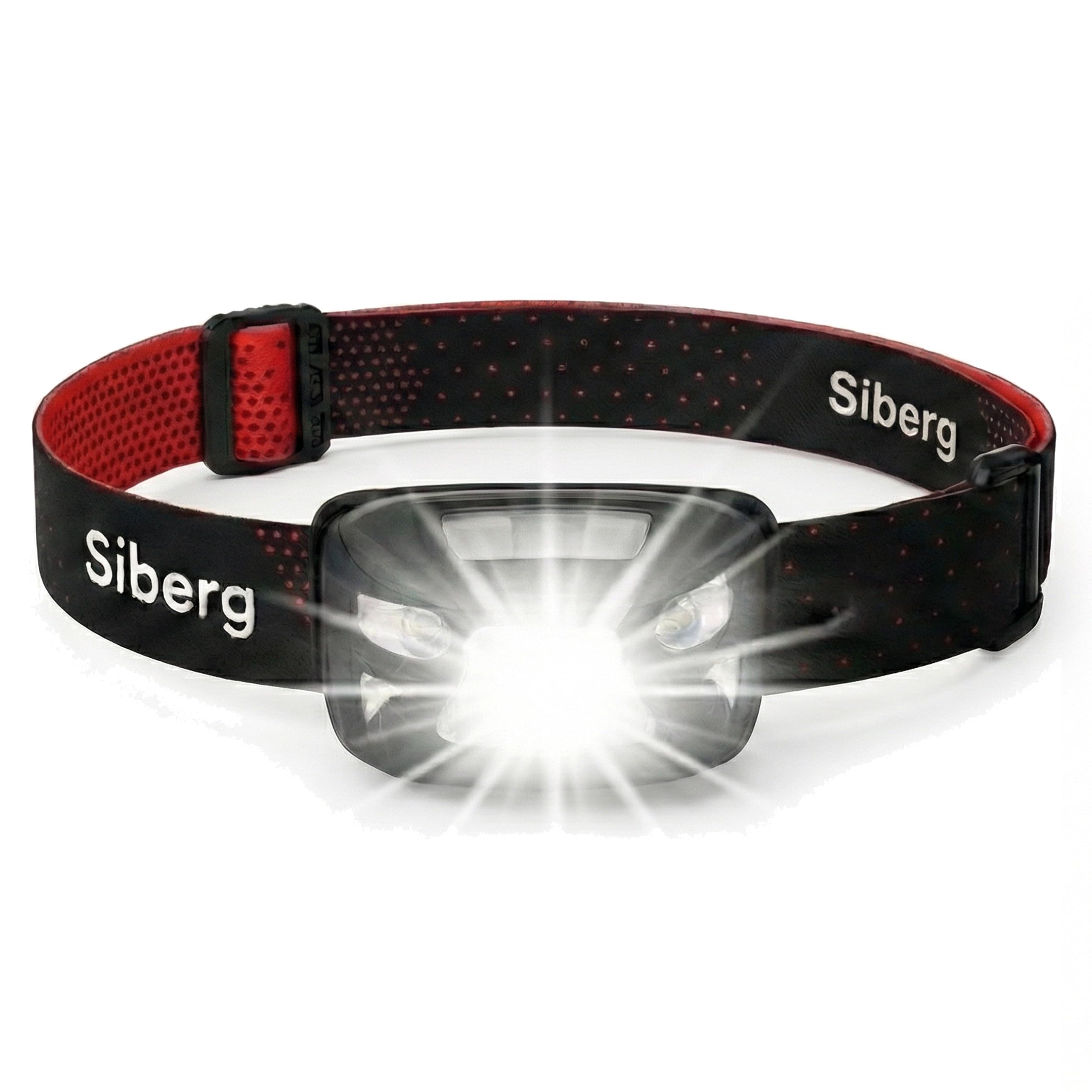 Siberg Black T66 Led Headlamp Jogging & Hiking - Ultra Light 71 G With Red Light & Motion Sensor - Rechargeable Usb-C, 1200 Mah Battery (30 Hours Runtime) - Dimmable Head Torch Waterproof
