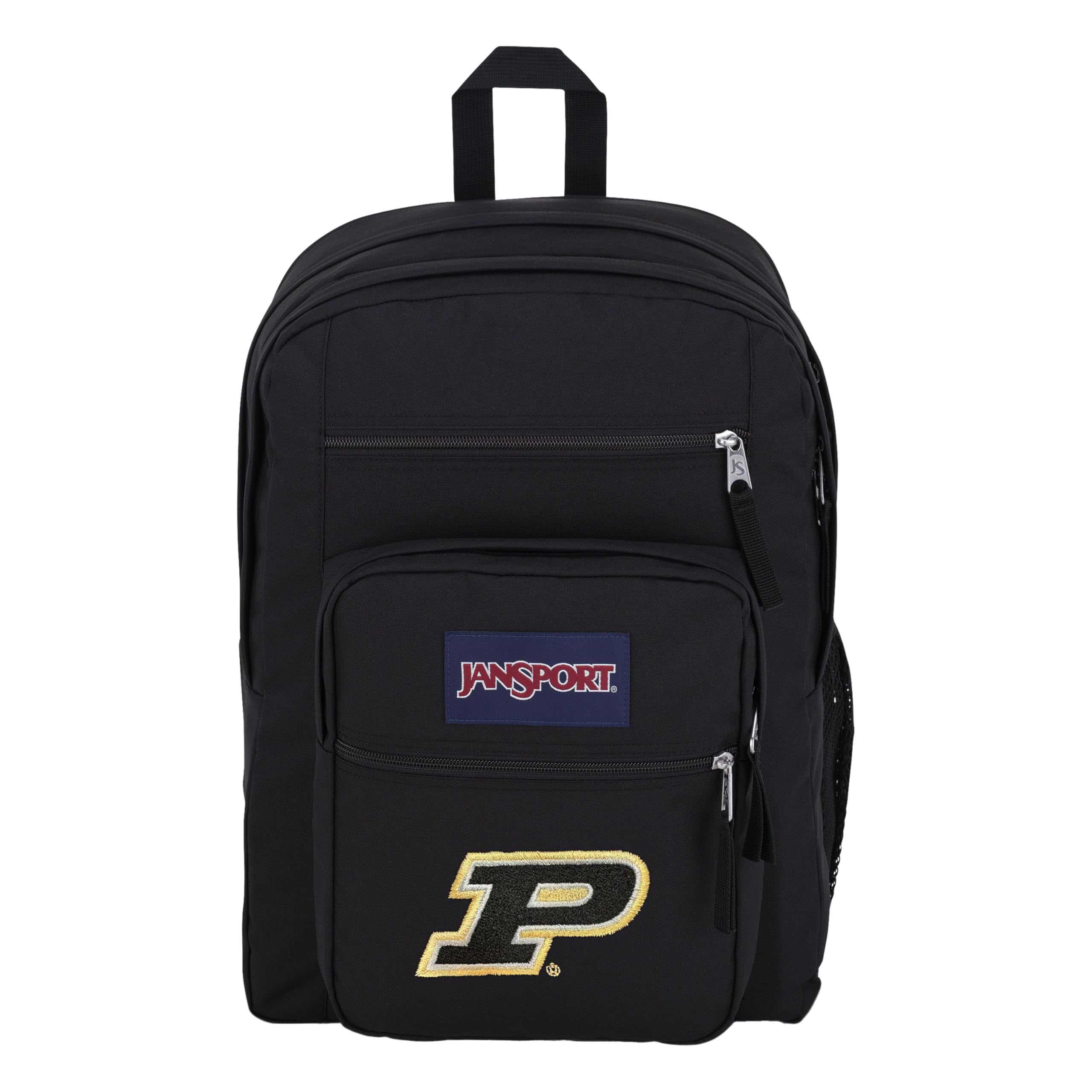 JanSport NCAA Officially Licensed Backpack, Purdue Boilermakers, Big Student with Padded 15-Inch Laptop Sleeve, 2 Compartment Computer Bag with Bottle Pocket &amp; Haul Handle, Book Rucksack, Black