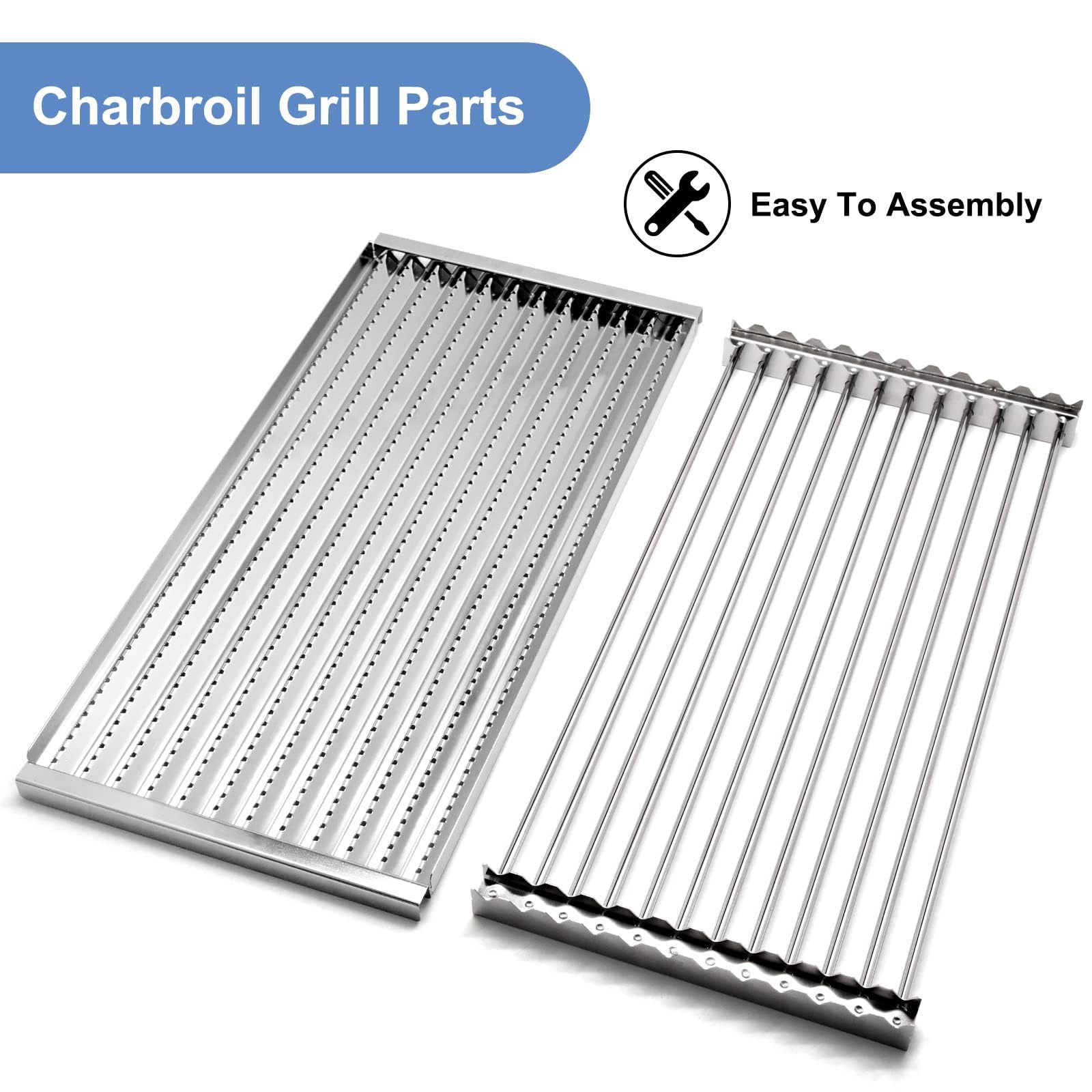 Criditpid Rejilla de acero inoxidable y placa emisora, quemadores e encendedores, tiendas de campaña de calor y tubos de transporte de repuesto para Charbroil 463247412 463257110 463247009 463247109