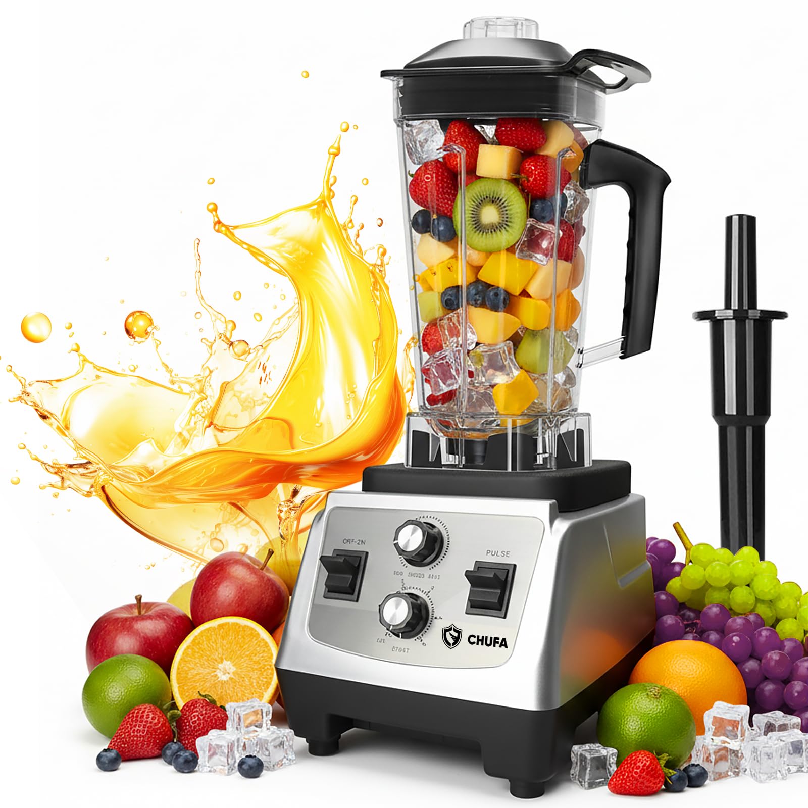 High-power countertop blender with large 68 oz jar and stainless steel blade system