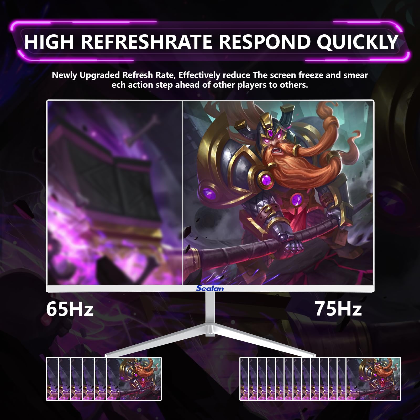 Snapklik.com : Sealan 24 Inch Curved Gaming Monitor 75Hz Refresh Rate ...