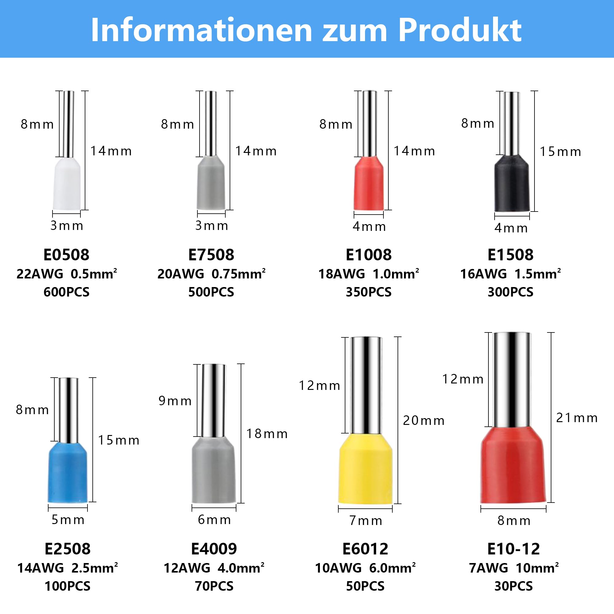 Assortiment met Geïsoleerde Adereindhulzen 0,5 PROF kopen