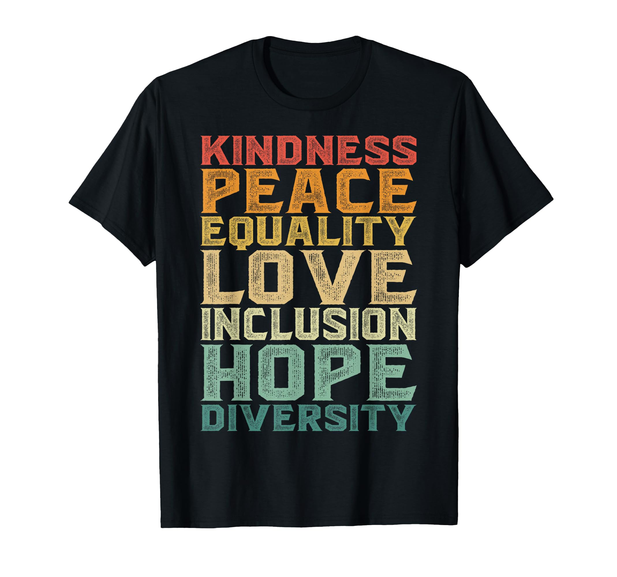 Peace Love Diversity Inclusion Equality Black History Month T-Shirt Small