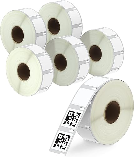BETCKEY - Etiquetas cuadradas multiusos compatibles DYMO 30332 (1" x 1") - Compatible con impresoras DYMO Labelwriter 450, 4XL y Zebra 6 rollos4500