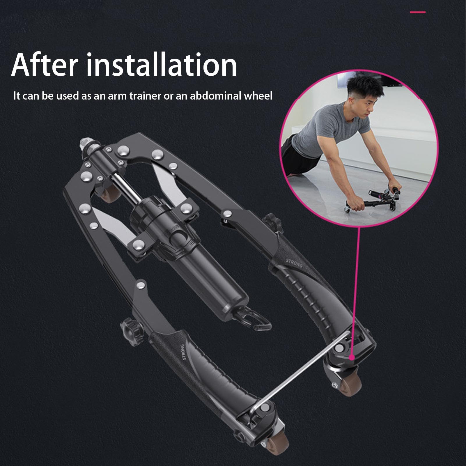 Wrist Strengthener, siłownia tylny ekspander, regulowany opór hydrauliczny, ekspander brzuszny koło do brzucha, wzór Sturdy 21,26 x 11,22 , do treningu pełnego ciała