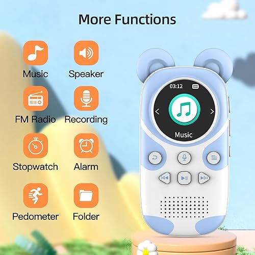 Miniatura 6 de Lindo reproductor MP3 Panda para niños, reproductor de música portátil de dibujos animados de 32 GB, reproductor de MP3 para niños con Bluetooth,