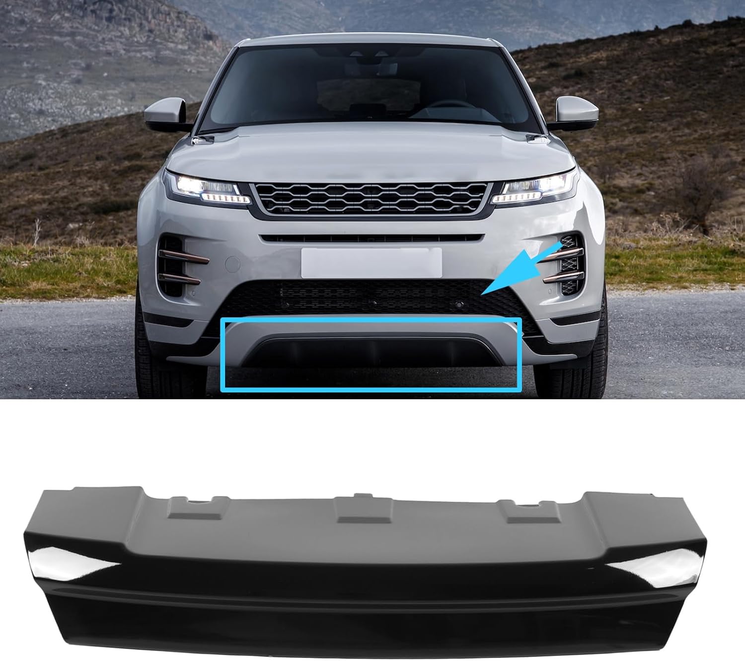 Front Bumper Skid Plate Trim, LR071794, LR110342 Front Lower Cover Board Lower Cover Board Replacement for L538 Facelift 2016 2017 2018 2019