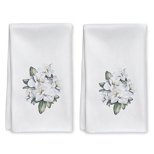 Magnolia Bath Hand Dish Towels Decor for Bathroom Kitchen, Magnolia
