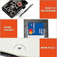 Vista 5 de Juego de 4 soportes para bloc de notas de tamaño de bolsillo, de piel sintética, mini bloc de notas con 2 bloc de notas pequeños y lápiz capacitivo