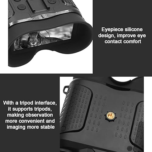Miniatura 3 de MAYKEA Gafas de visión nocturna binocular montadas en la cabeza, zoom digital 8X, nivel IP54 impermeable, con pantalla TFT Ultra HD de 2.7 pulgadas,