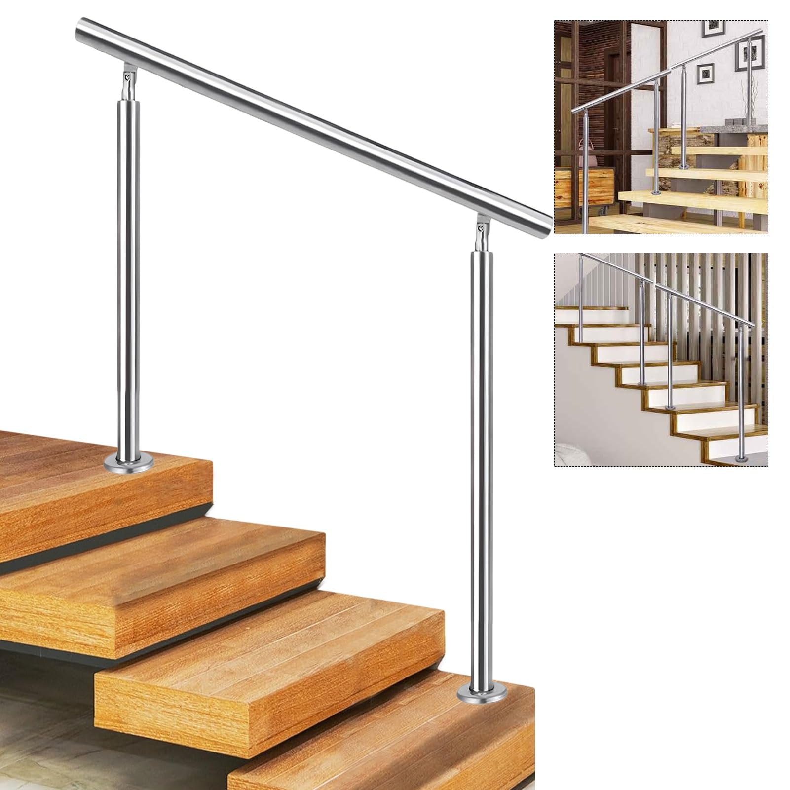 Tube Brushed Nickel Stair Railings Hall Railing Rot Proof And Elegant