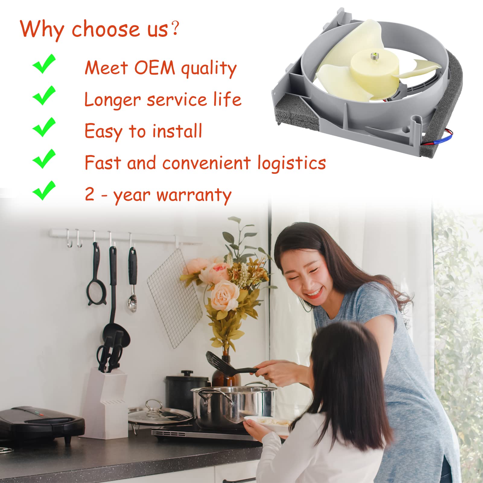 DA97-15765A DA97-15765C Condenser Fan Motor Assembly Compatible with Samsung Refrigerators. Part Number: DA97-12842A, DA31-00340A, DA97-12842D, AP5965200, PS11718224, EAP11718224, etc.