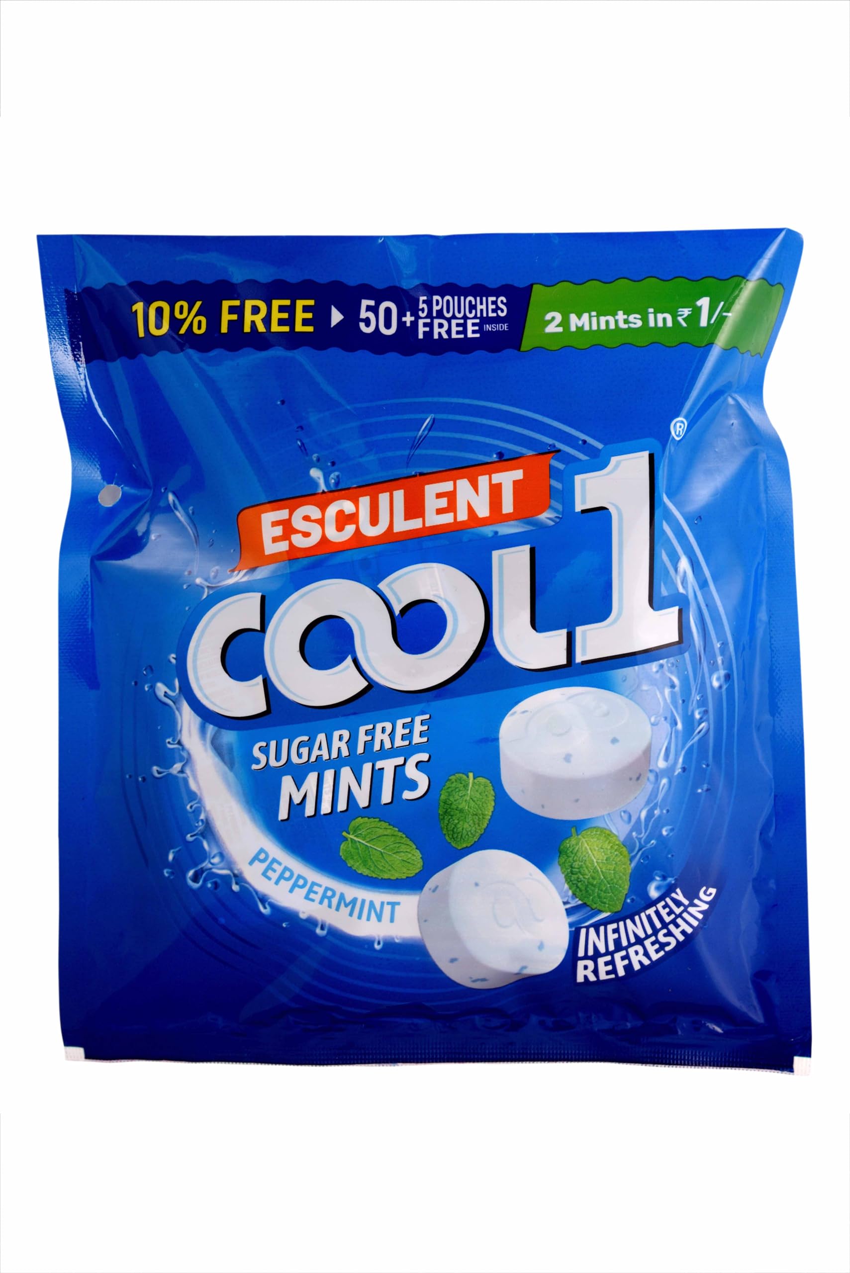 COOL1 Mints Sugar-Free Peppermint Flavour (Sachets in Pouch Packing) | Combo Pack of 2 Pouches | Each Pouch Contains 55 Sachets Of 2 Mints Each | 55 g per Pouch. (B0D6KP9M27) Amazon Price History, Amazon Price Tracker