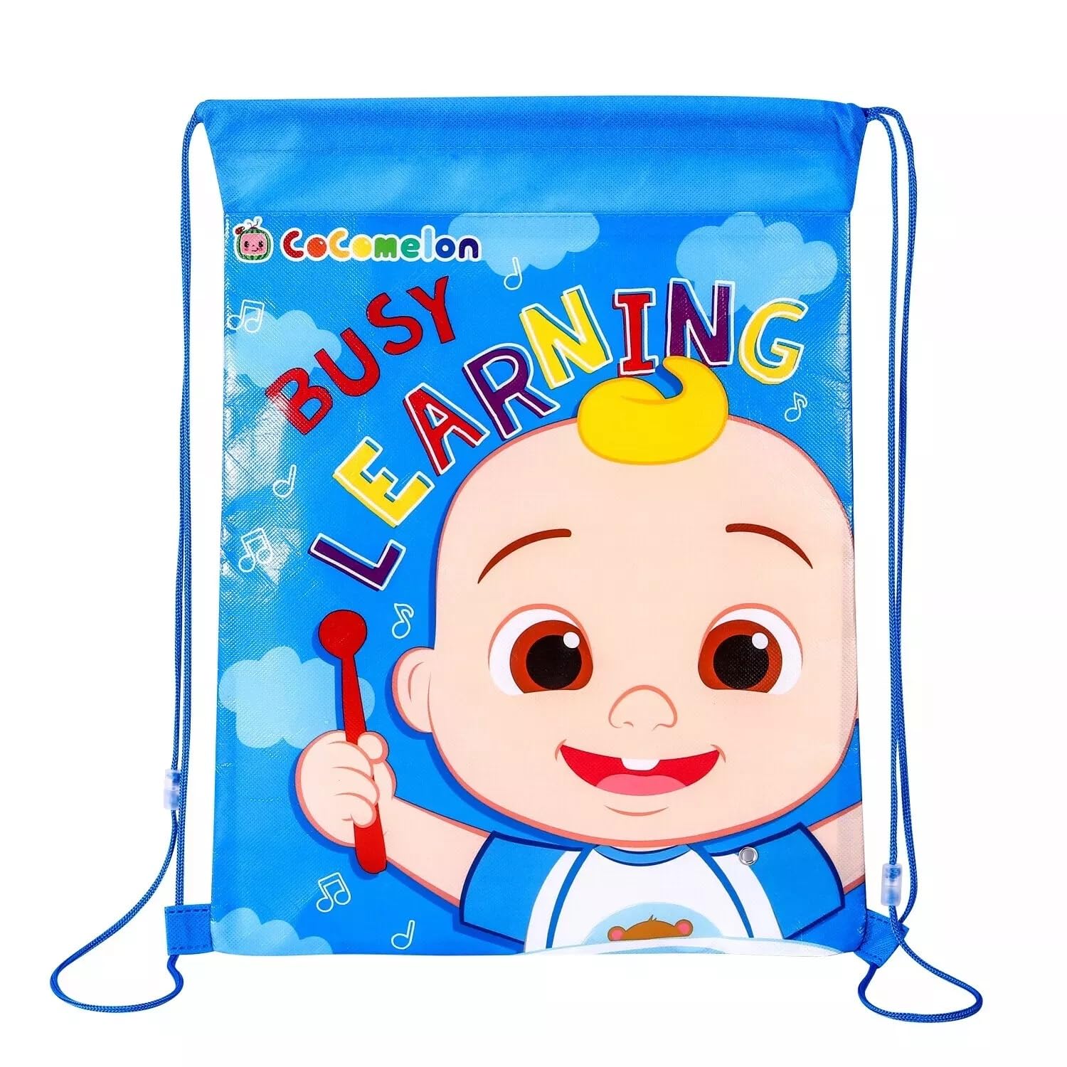 GIFTIDEAZZ Kids Character Design Drawstring Bags – Perfect for PE, Sports & School | Fun and Durable Gym Sack for Boys & Girls (Cocomelon Busy Learning Drawstring Bag)