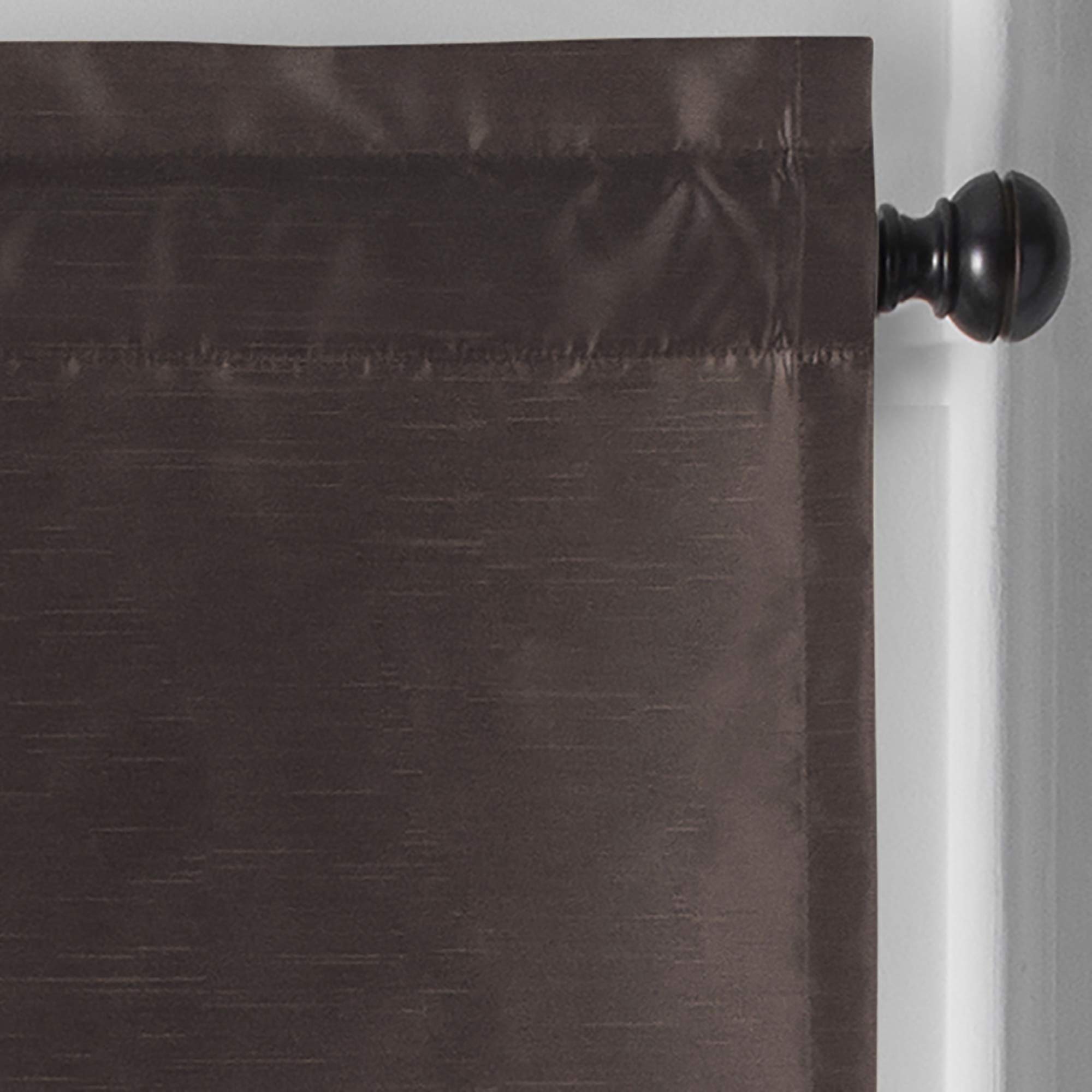 Elrene Home Fashions Colette Faux Silk Scallop Window, 48 in x 21 in (Tassel Valance), Chocolate, W 21" x L 48" (1 Panels) - Image 4