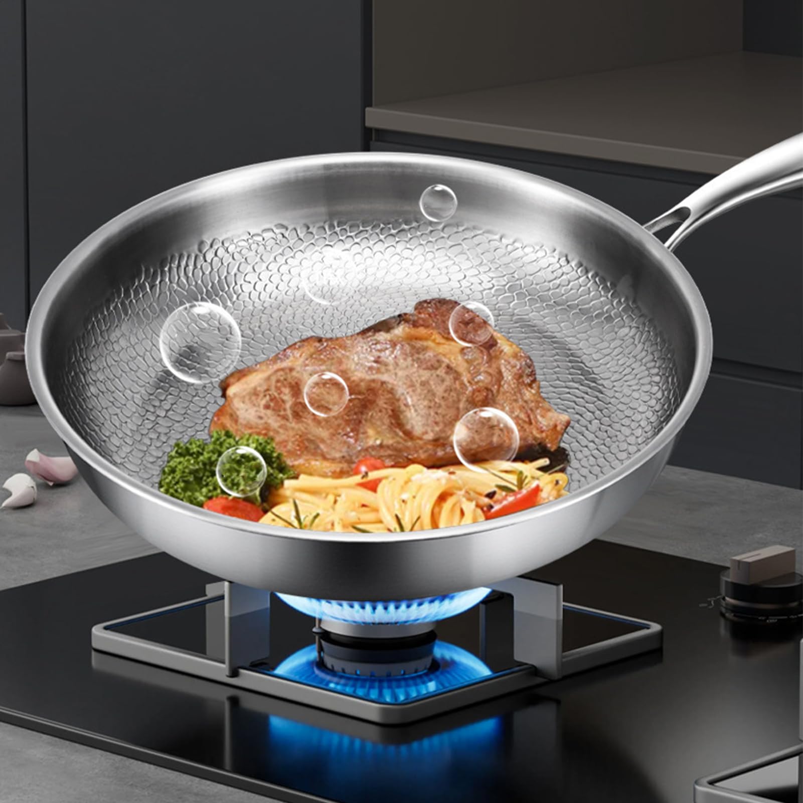 Generico Padella Tegame Multiuso Antigraffio | Tegame Per Induzione Con Coperchio Per Induzione, Fornello Elettrico, Campeggio, Cucina, Ristorante, Cottura Al Forno,