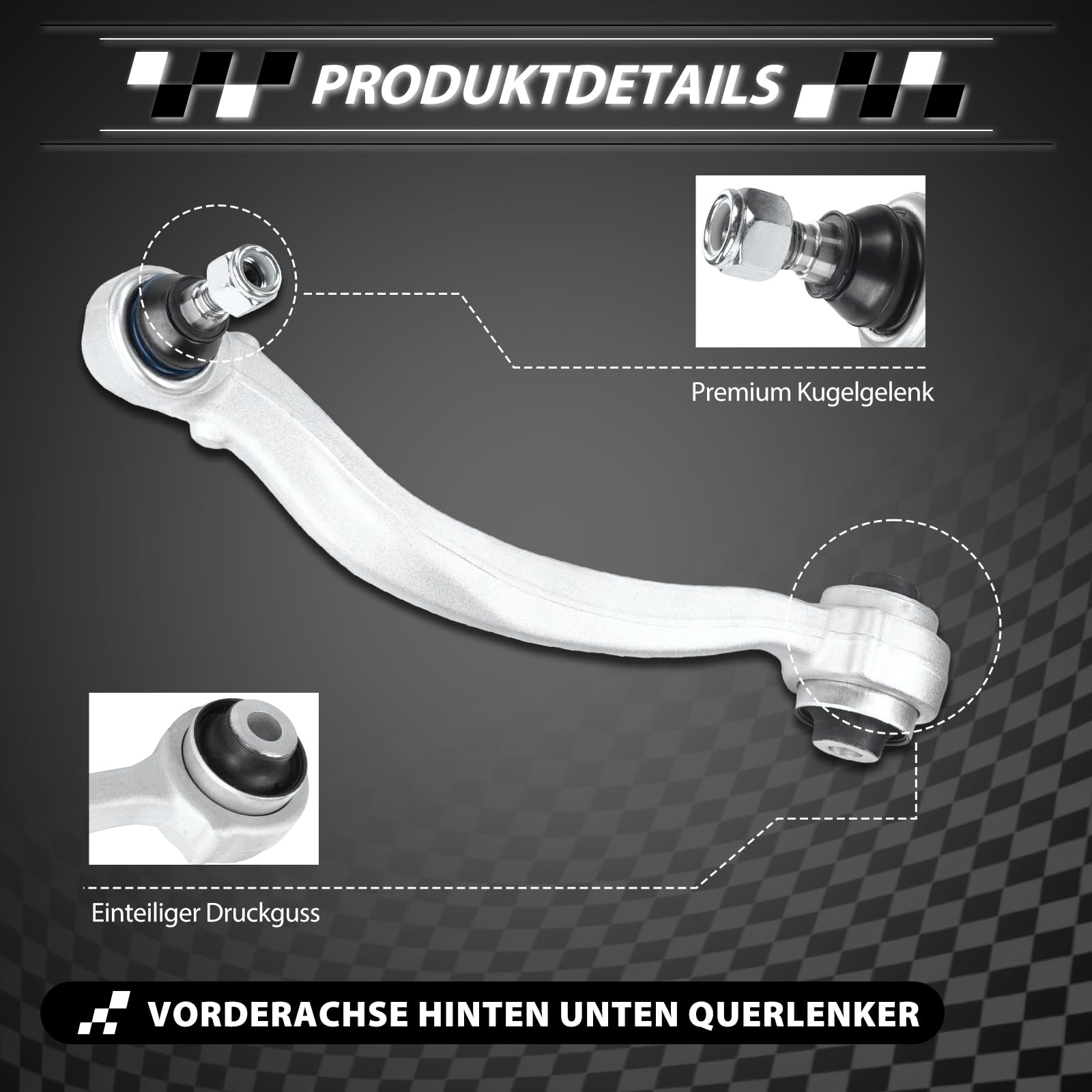2 × Querlenker Vorne Vorderachse Hinten Unten Kompatibel mit Mercedes-Benz C-Klasse W204 S204 C204 E-Klasse A207 C207 SLK R172