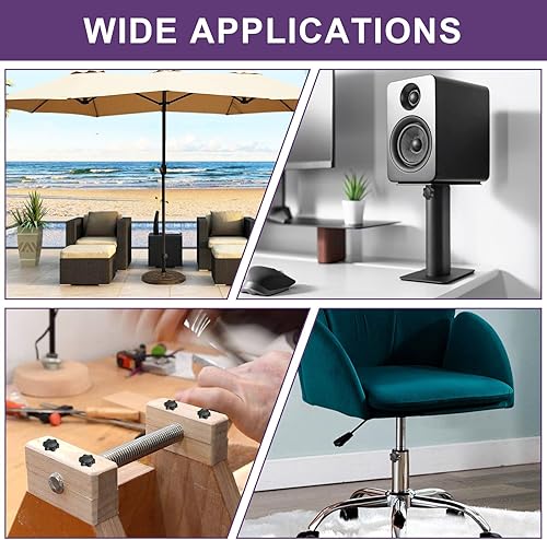 Miniatura 13 de Pomo de estrella de rosca M8 x 1.575 in, 4 unidades, mango de sujeción hexagonal de plástico, tornillo de apriete manual para reemplazo de base