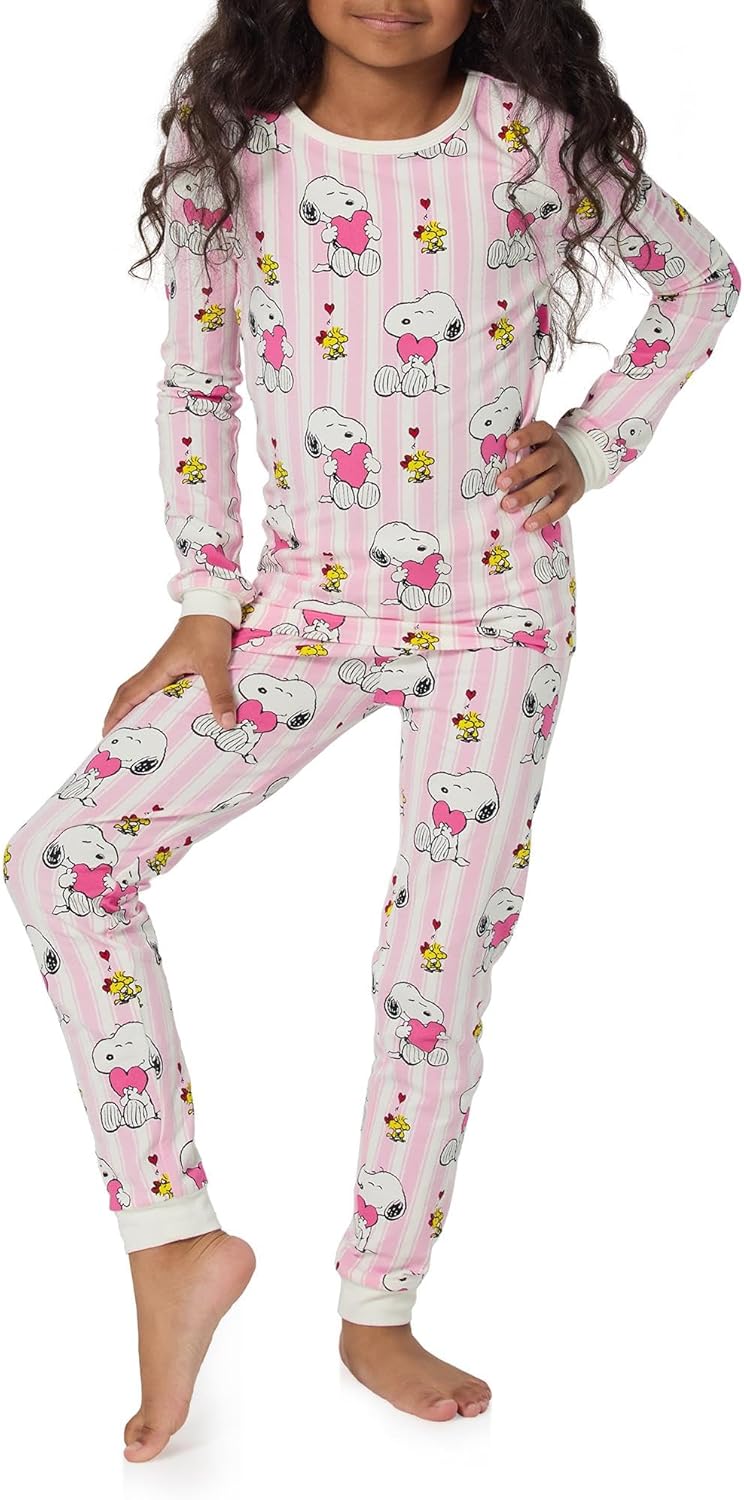 Bed Head PJs Fitted Long Sleeve Crew Neck & Pant Pajama Sets – Soft Stretch Jersey Sleepwear Set for Toddlers & Big Kids