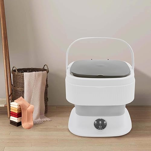 Miniatura 6 de Xuthusman Portable Washing Machine,10 L Foldable Mini Washer with Turbine Core 3 Wash Modes for Apartments Travel Dorms RV Lightweight Compact