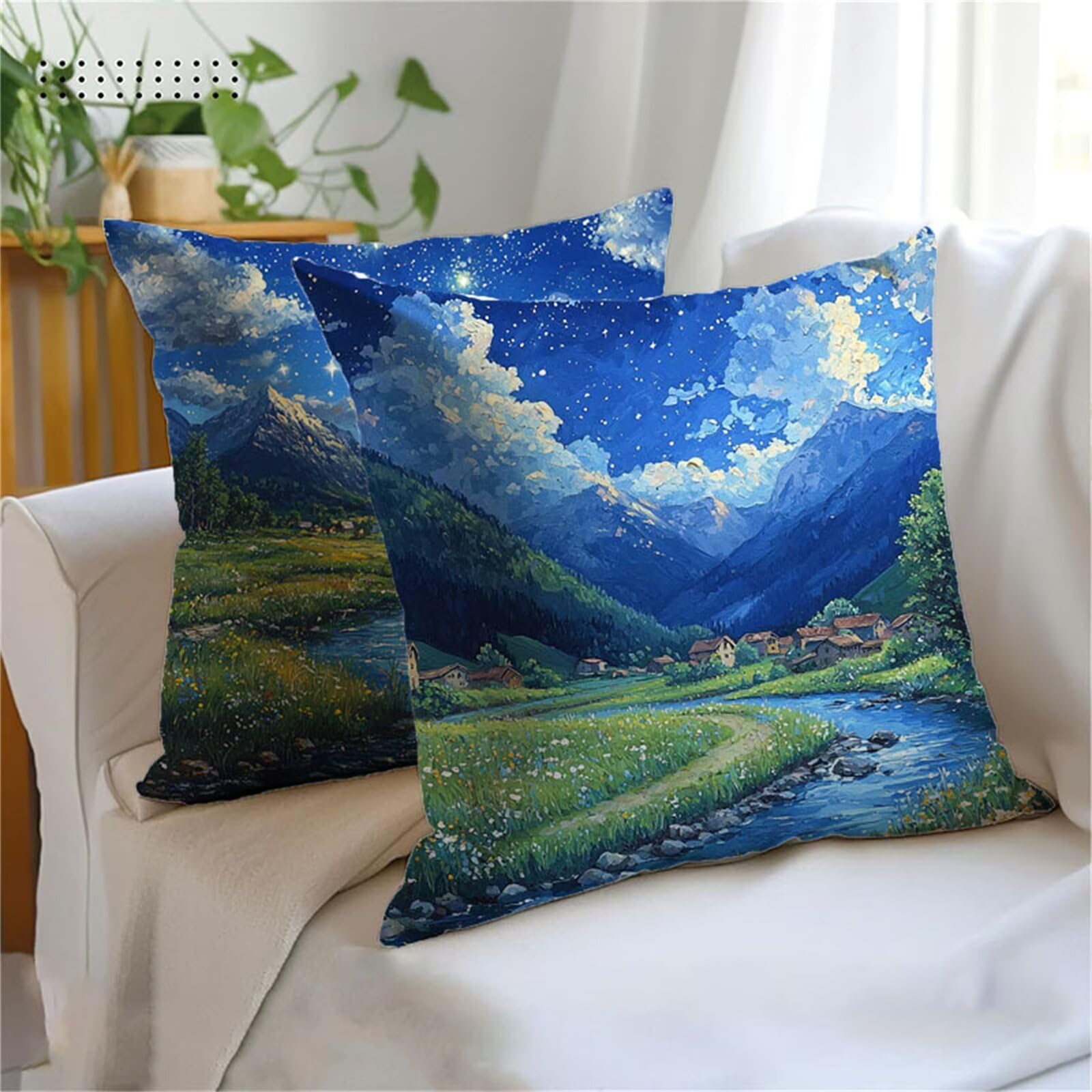 Housse coussin 45x45cm imperméable bleu pour protéger vos canapés de jardin