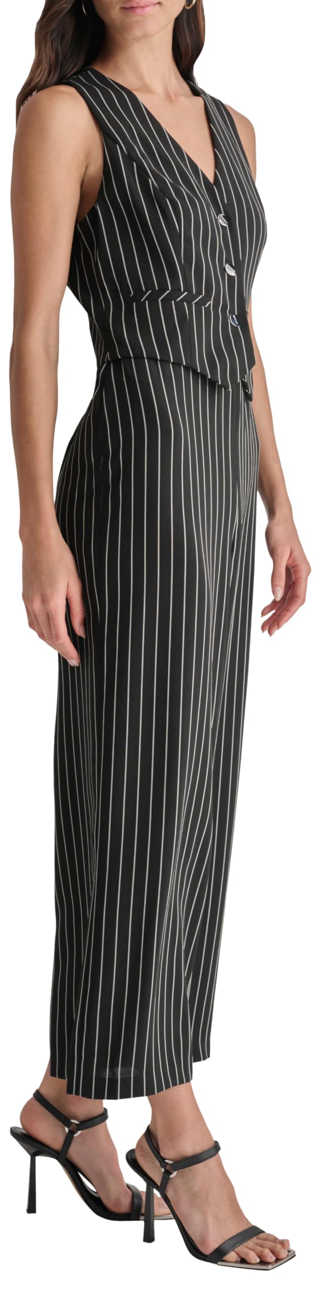 DKNY Sleeveless Vest Jumpsuit Vestido para Mujer