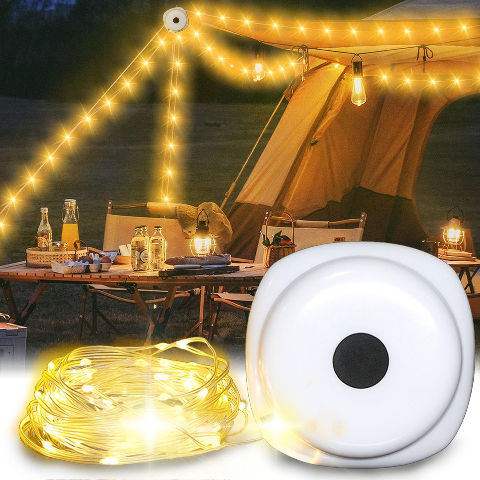 Camping Lichterkette Aufrollbar, Vielseitige LED Lichterkette, Gragbare  Outdoor Lichterketten fr Zelt, Hof, Camping, Wandern und  Dekoration(10M,warmes Licht) : Amazon.de: Beleuchtung