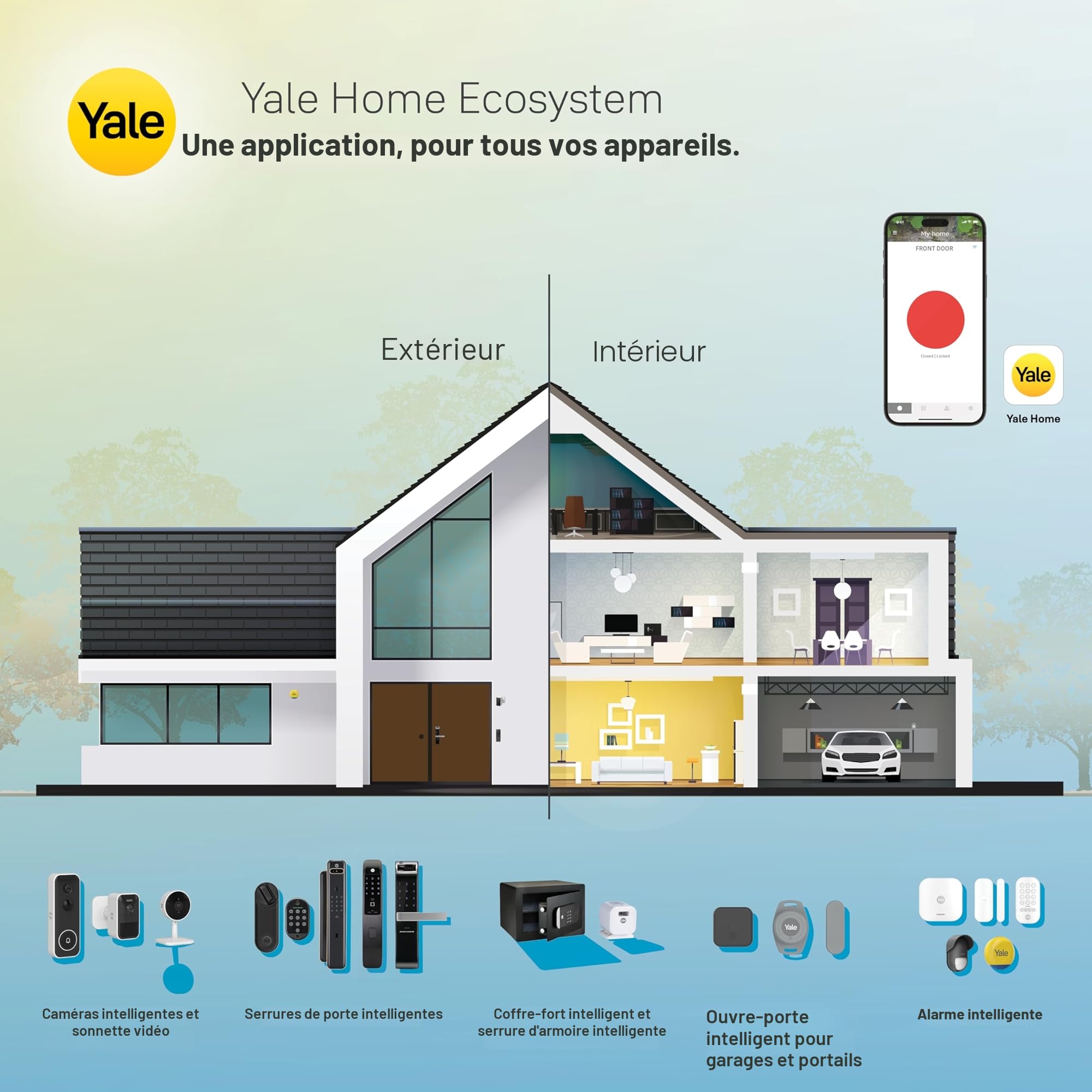 Yale Linus L2 Noir Serrure connectée électronique Wi-Fi MATTER verrouillage à distance