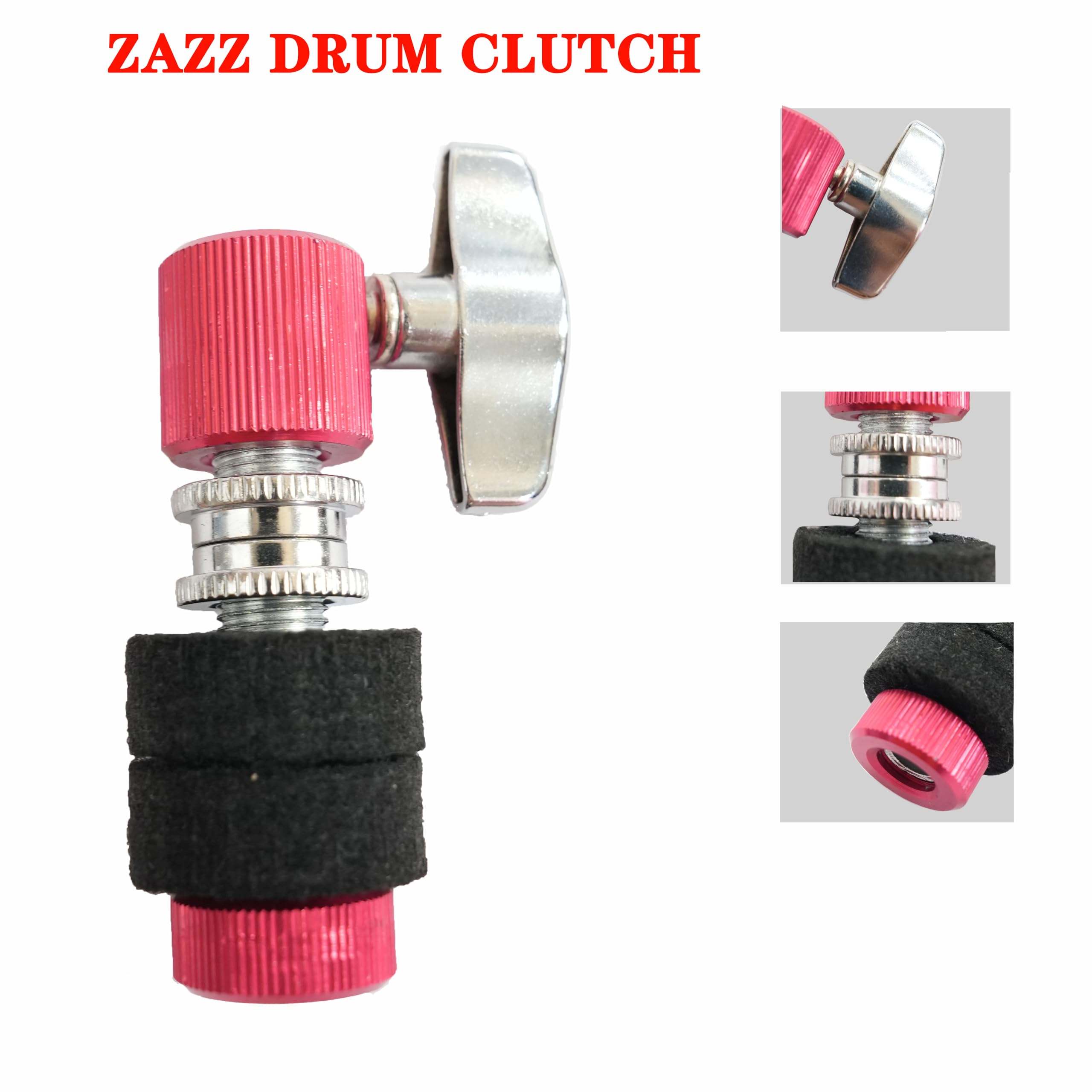 Hi-Hat Clutch Von GRIFFIN – Aus Metalllegierung, Verstellbar, Für Beckenständer, In Silber/Rot