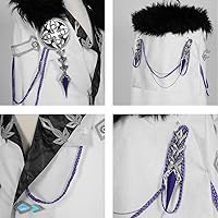 Vista 29 de Disfraz de cosplay de Fatui Harbingers, traje de Genshin Impact, traje de bufón y doctor gallo para hombre