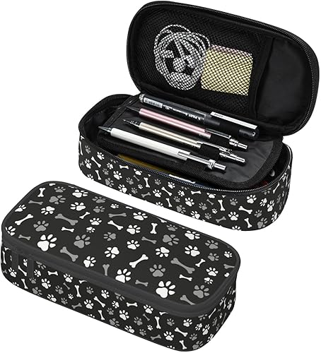 Perinsto Estuche de lápices con patrón de camiones monstruos, gran capacidad, multicompartimento, caja de papelería, soporte para lápices,