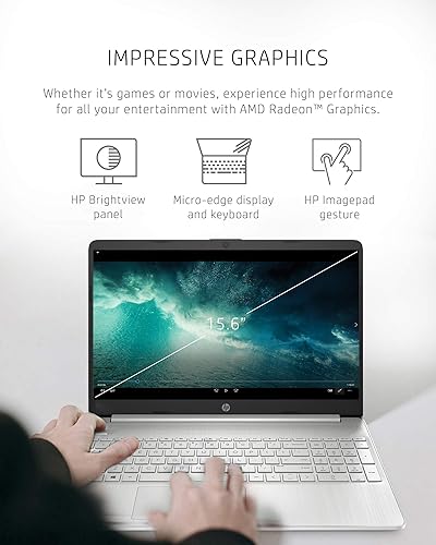 Miniatura 3 de Laptop HP 14, AMD Ryzen 5 5500U, 8 GB de RAM, almacenamiento SSD de 256 GB, pantalla Full HD de 14 pulgadas, Windows 11 Home, delgada y portátil,