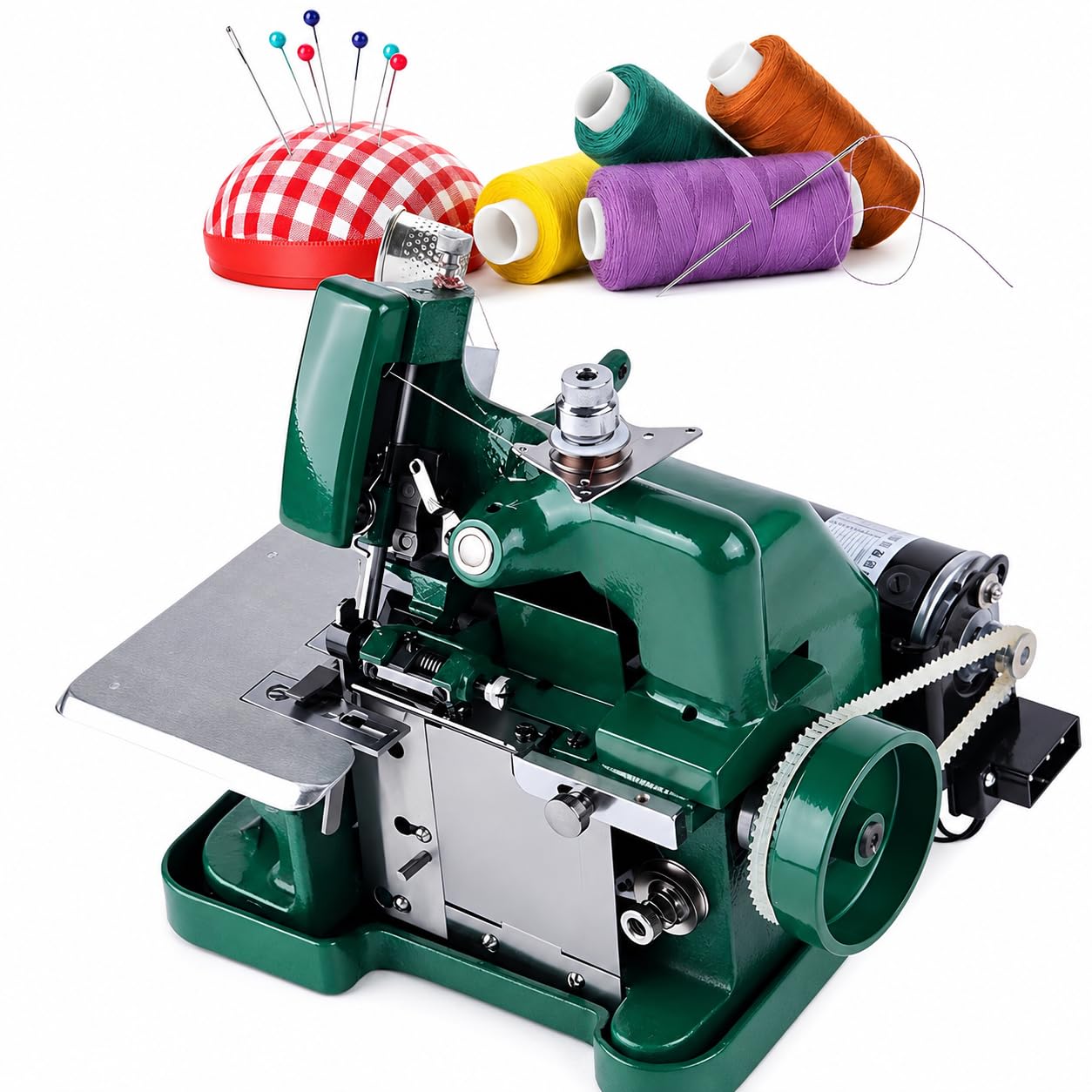 Wytrzymała maszyna do szycia owerloków, przenośna serger do skóry i denimu, metalowa rama, wszechstronna do ściegu i projektów szycia, idealna dla profesjonalistów i hobbystów