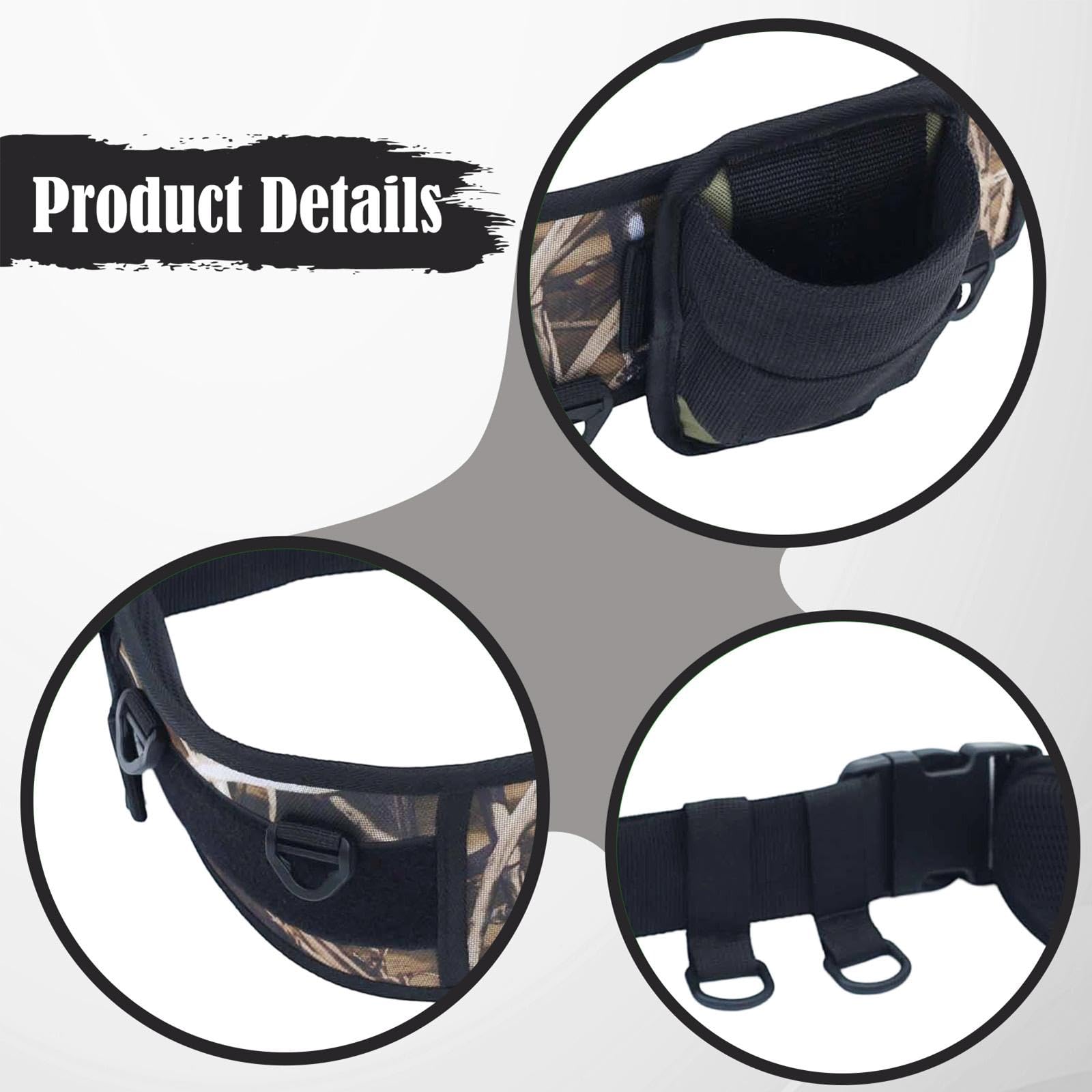 Fishing Waist Belt mit Komfortabler Polsterung Einstellbarem Angelgurt Robustem Polyestergewebe Und Praktischen Haken für Angler Frauen Männer Outdoor