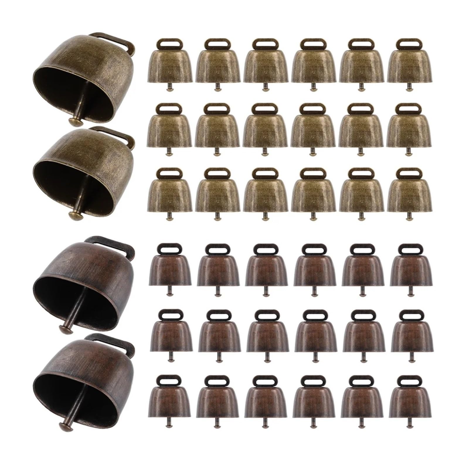 6 Pcs Copper Cow Bells Grazing Loud Sound Animal Bronze for Horse