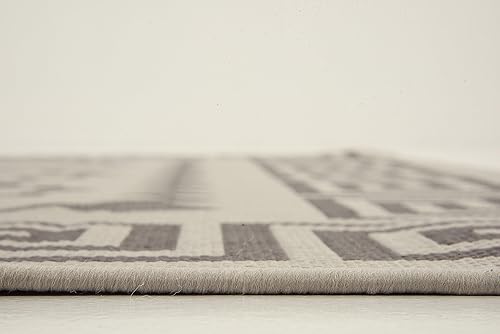 Vista 58 de Unique Loom Alfombra Colección enrejado Marroquí Celosía Transicional Interior y Exterior, Polipropileno Gris/Plateado