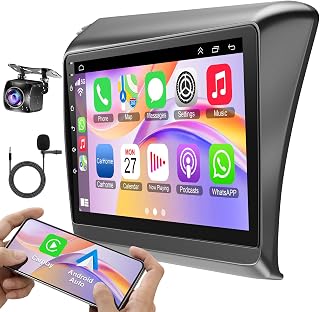 4G+64G Car Stereo for Honda Civic 2012 2013 2014 2015,Wireless Carplay& Android Auto 9 Inch Civic Car Radio Touch Screen Support Buetooth5.2/Voice Contol/WiFi/GPS/Backup Camera/SWC/Split Screen/FM