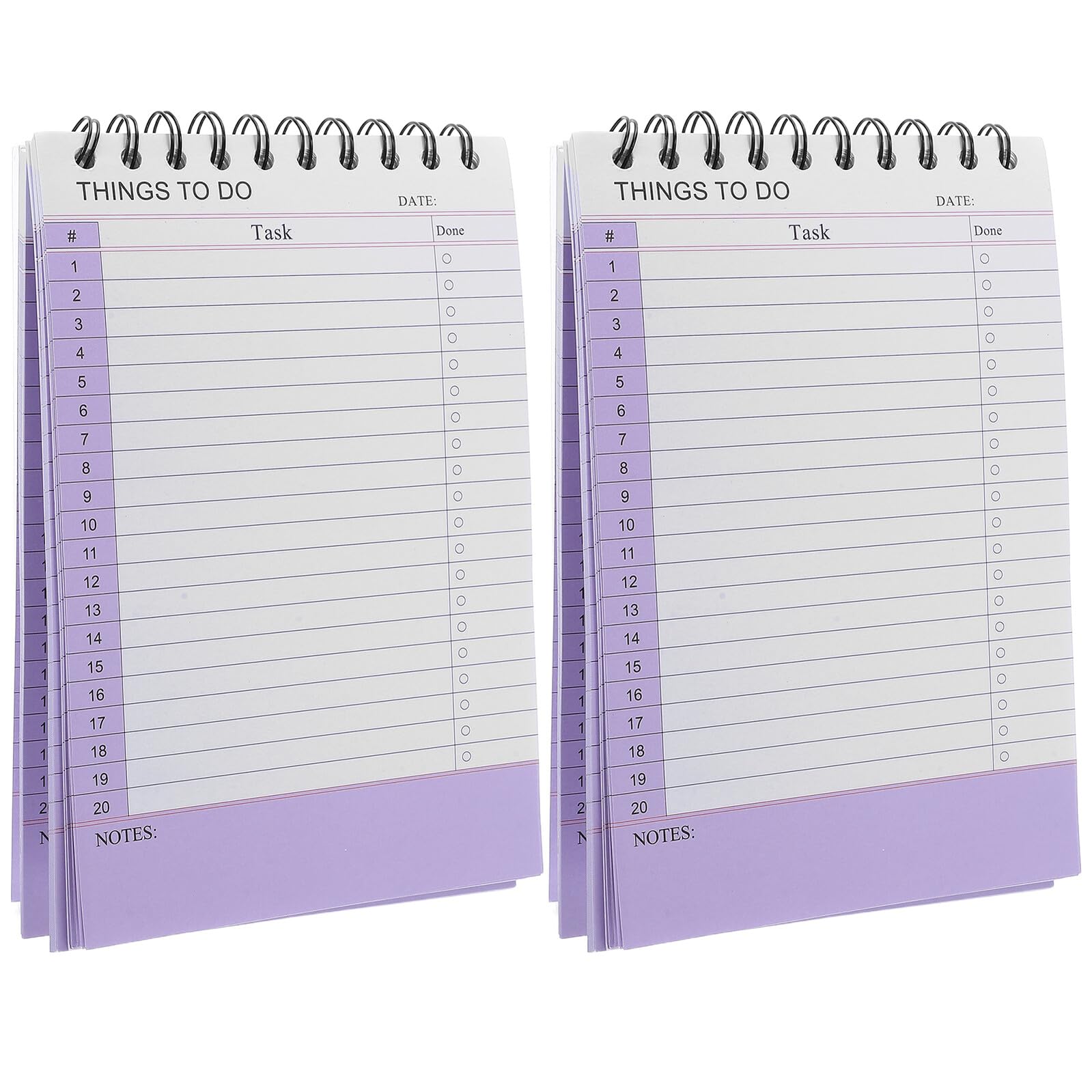 HOMSFOU 2 Packungen Organizer Notizbuch Zeitplanplaner Schreibblock Notizblock Ausgekleidetes Notizbuch Kleines spiralisches Produktivitätsplaner Arbeitsplaner Büroplaner Purple